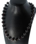 Granaat antieke ketting 14k gouden bol slot robuust dames, Verzenden, Goud, Ketting, Met edelsteen