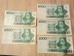 Zes oude Nederlandse 1000 gulden biljetten, Postzegels en Munten, Bankbiljetten | Nederland, Ophalen of Verzenden, 1000 gulden