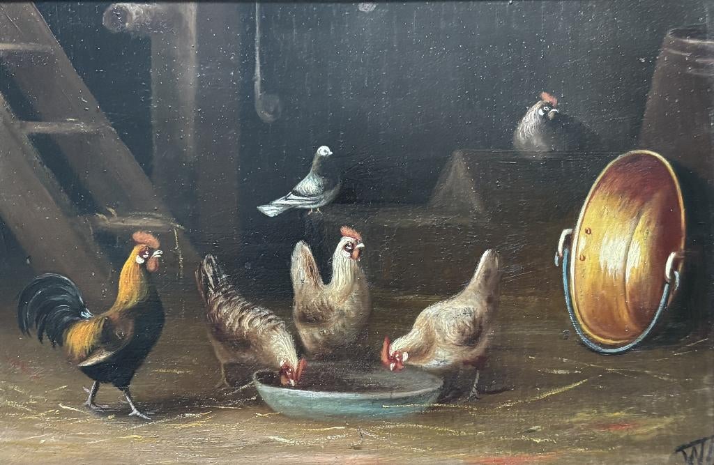 Wilhelm Lammers (1857-1913) - Stilleven met pluimvee, Ophalen of Verzenden