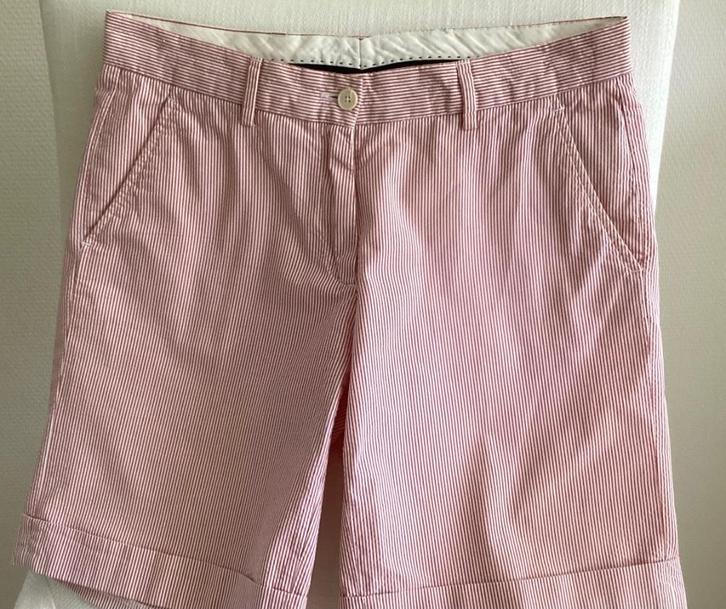 GANT - seersucker damesshort - rood/wit gestreept - 34/36, Kleding | Dames, Broeken en Pantalons, Gedragen, Maat 36 (S), Rood