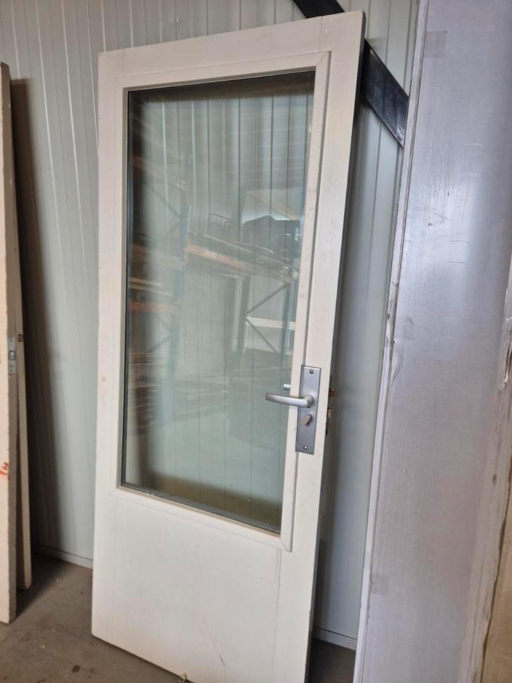 Buitendeur 201,5x83,0  met dubbelglas, Doe-het-zelf en Verbouw, Deuren en Horren, Gebruikt, Binnendeur, 200 tot 215 cm, 80 tot 100 cm