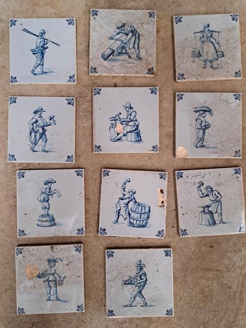 Delfts blauwe wandtegels met en zonder motief, Antiek en Kunst, Antiek | Wandborden en Tegels, Ophalen