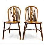 Set van 2 wheelback windsor chairs jaren ‘60, Twee, Ophalen of Verzenden, Bruin, Zo goed als nieuw