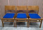 40 x Vintage houten Deense stoelen retro cafe stoelen horeca, Huis en Inrichting, Ophalen of Verzenden, Zo goed als nieuw, Blauw