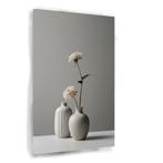 Minimalistische Vazen en Witte Bloemen Stilleven canvas 60x, Huis en Inrichting, Woonaccessoires | Schilderijen, Tekeningen en Foto's