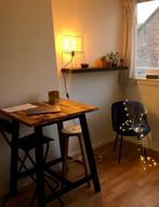 Hoge tafel acacia hout (IKEA SKOGSTA 102cm), Ophalen, 50 tot 100 cm, Vierkant, 50 tot 100 cm