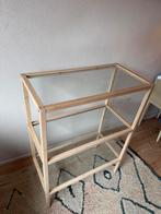 Glazen kastje / bijzettafel, Ophalen, Gebruikt, 55 tot 75 cm, 60 cm of meer