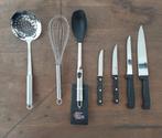 7 Stuks Keukengerei Messen, Garde, Opscheplepel, Schuimspaan, Ophalen, Zo goed als nieuw