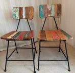 Teakhouten Stoelen met Metalen Frame - Ars Longa, Antiek en Kunst, Ophalen