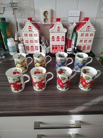 Crown Trent China Kopjes met Fruitmotief beschikbaar voor biedingen