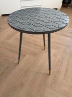 Grijs bijzettafeltje met artistiek motief, Ophalen, Gebruikt, Overige materialen, Rond