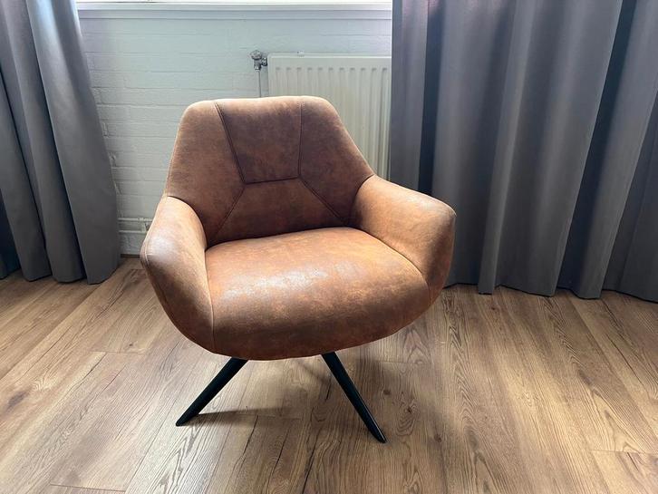 fauteuil met draaivoet, Huis en Inrichting, Fauteuils, Zo goed als nieuw, Metaal, Stof, 75 tot 100 cm, 75 tot 100 cm, Ophalen