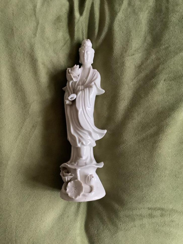 Blank de Chine Guanyin Kwan Ya - 20cm - Puntgaaf, Antiek en Kunst, Kunst | Beelden en Houtsnijwerken, Ophalen of Verzenden