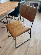 5 buffelleer eetkamerstoelen, Huis en Inrichting, Stoelen, Ophalen, Zo goed als nieuw, Vijf, Zes of meer stoelen