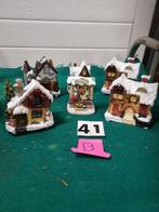 kersthuisjes porselein met verlichting 6 stuks  [b41A], Diversen, Ophalen of Verzenden, 'T Olde Gre-j, Info@toldegrej.nl, Endepoelstraat 20f Didam