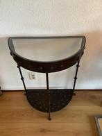 Vintage tafeltje met glasplaat, 50 tot 100 cm, Ophalen of Verzenden, Zo goed als nieuw, 25 tot 50 cm