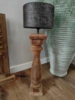 Aanbieding! Robuuste teakhouten lamp incl kap, Doefke.nl, 50 tot 75 cm, Ophalen of Verzenden, Stoer sobere landelijk