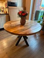 Ronde eettafel mangohout naturel Ø120 cm massief #A, Ophalen, 100 tot 150 cm, Rond, Nieuw
