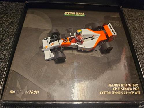 Ayrton Senna McLaren MP4/8 – GP Australië 1993 – Gelimiteerd, Hobby en Vrije tijd, Modelauto's | 1:43, Zo goed als nieuw, Auto