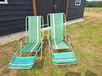 Vintage strandstoel, Ophalen, Gebruikt, Aluminium, Verstelbaar