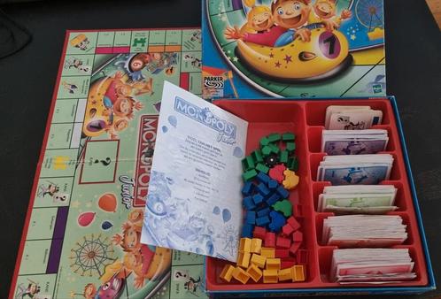 Monopoly junior spel compleet, Kermis kindereditie, Hobby en Vrije tijd, Gezelschapsspellen | Bordspellen, Zo goed als nieuw, Drie of vier spelers