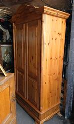 Prachtige vintage grenenhouten kledingkast in topstaat., Ophalen, Gebruikt, 100 tot 150 cm, 150 tot 200 cm