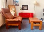 Vintage Design Skippers Møbler Fauteuil+Hocker, Ophalen, Gebruikt, Vintage Design Denemarken jaren 60, 75 tot 100 cm