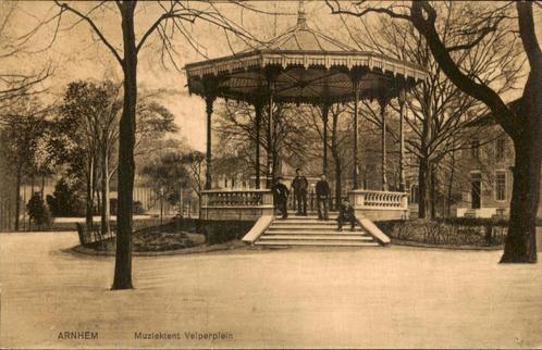 Muziektent Velperplein Arnhem, Verzamelen, Ansichtkaarten | Nederland, Gelopen, Gelderland, Voor 1920, Ophalen of Verzenden