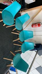 Blauwe stoelen set van 9, Kunststof, Blauw, Ophalen of Verzenden, Zo goed als nieuw