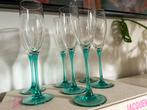7x luminarc france champagne glaze aqua groen, Ophalen of Verzenden, Zo goed als nieuw, Overige typen