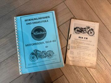 Boekje BSA C10 (origineel) en Nimbus (kopie) beschikbaar voor biedingen