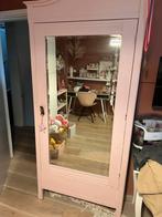 Brocante Kledingkast met Spiegel, Huis en Inrichting, Kasten | Kledingkasten, Gebruikt, 200 cm of meer, 25 tot 50 cm, Overige houtsoorten