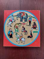 Houten ronde circus puzzel vintage retro, Van hout, Minder dan 10 stukjes, Gebruikt, Ophalen of Verzenden