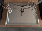 Zilverkleurige wandspiegel met accessoires, Ophalen, Minder dan 50 cm, Zo goed als nieuw, Minder dan 100 cm