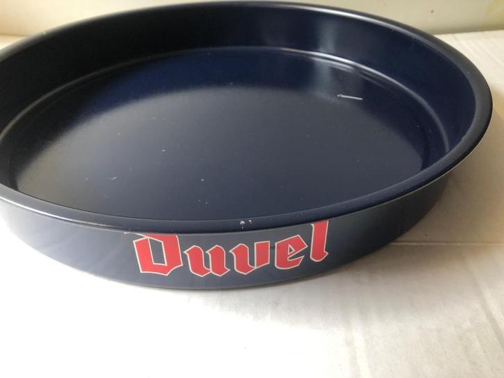 Een oud metalen dienblad van Duvel bier Moortgat in België, Verzamelen, Biermerken, Zo goed als nieuw, Reclamebord, Plaat of Schild