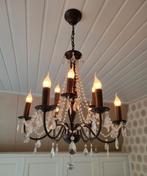 Bruin/ bronzen kroonluchter met 9 armaturen voor (kaars)lamp, Ophalen, Zo goed als nieuw