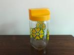 Meli Henkel glazen pot met schenktuit decor bloemen retro,, Verzamelen, Ophalen of Verzenden, Huis en Inrichting
