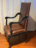 Leren kantoor of vergader stoelen 8 stuks, Ophalen, Luxe klassiek, Bruin, Hout