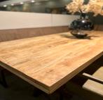 Houten eettafel met 4 stoelen - Cognac & Antraciet, Ophalen, 50 tot 100 cm, Zo goed als nieuw, 150 tot 200 cm