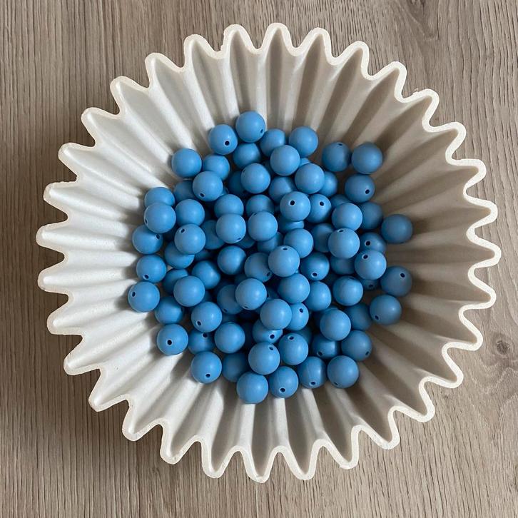 Siliconen Kralen | Jeans Blue | 50 stuks | 15mm, Hobby en Vrije tijd, Kralen en Sieraden maken, Nieuw, Kraal, Ophalen of Verzenden