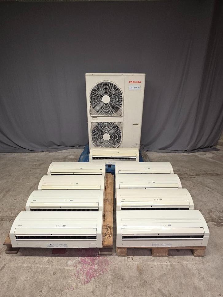 Toshiba Multi VRF airco 9x wandairco 18 kW Mini-SMMS, Witgoed en Apparatuur, Airco's, Refurbished, Wandairco, 100 m³ of groter