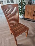 6x teakhouten  eettafel stoelen, Huis en Inrichting, Stoelen, Ophalen, Gebruikt, Bruin, Landelijk