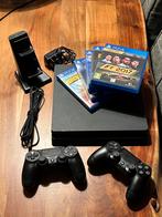 PlayStation 4 slim zwart 2 controllers 5 games, Ophalen, Met 2 controllers, Slim, 500 GB