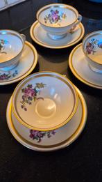 4 Vintage Limoges Porselein Theekopjes - Onbeschadigd, Ophalen of Verzenden