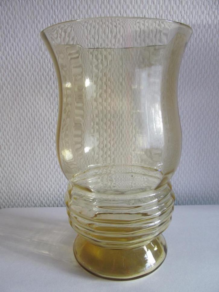 Amber kleur Leerdam vaas., Antiek en Kunst, Antiek | Glas en Kristal, Ophalen