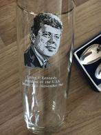 John f Kennedy glas en lepels, Ophalen of Verzenden, Zo goed als nieuw, Bierglas