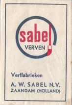 Sabel verven verffabrieken Zaandam - A Sabel - verfkwast, Ophalen of Verzenden