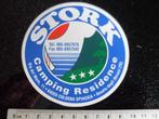 sticker stork camping residence cologna spiaggia logo, Verzamelen, Verzenden, Zo goed als nieuw, Bedrijf of Vereniging