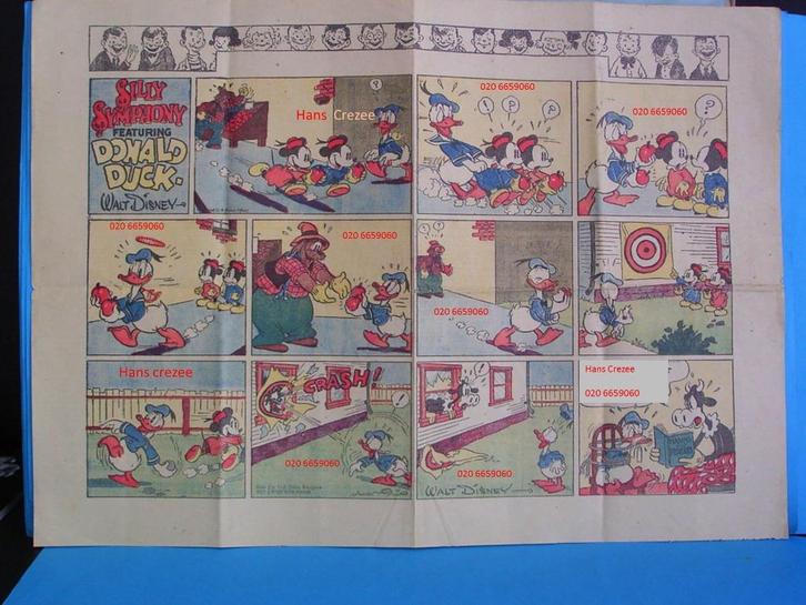 gezocht oud Disney Donald Duck krantenstrip jaren 30 en 40, Boeken, Stripboeken, Gelezen, Eén stripboek, Ophalen of Verzenden