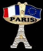 Paris Eiffeltoren pin met 2 vlaggen, Verzamelen, Speldjes, Pins en Buttons, Verzenden, Nieuw, Stad of Land, Speldje of Pin